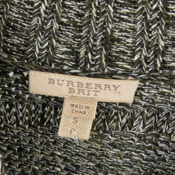 Burberry Brit Green and Natural White Mouline Cable Knit Tunic - Picture 4 of 7